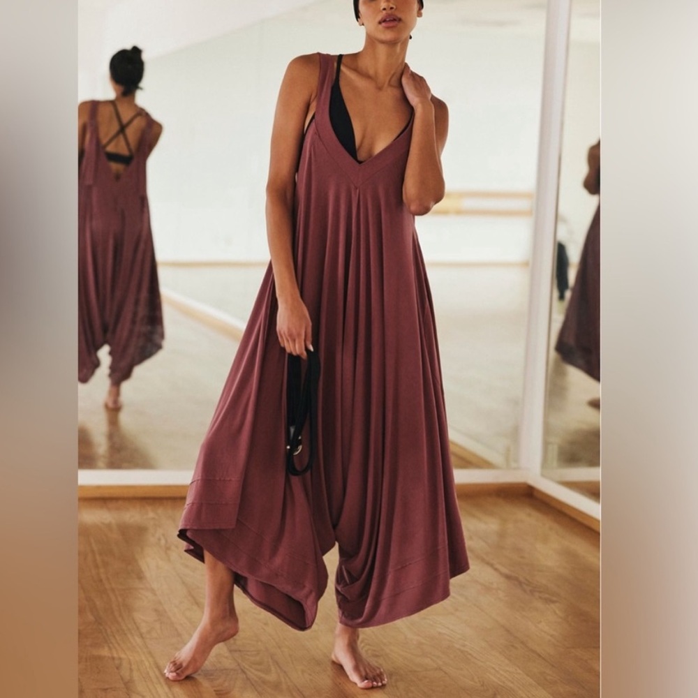 Free People FP Movement Seven Stars Onesie Wide Leg Overall Oversized Jumpsuit